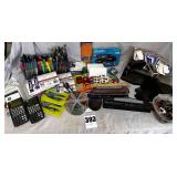 Large lot of office supplies, calculators, pens & pencils, note cards, Clips, stapler, & More