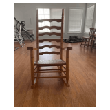 Ladder Back Rocker With Woven Seat