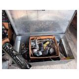 Metal Storage Chest with Assorted Hand Tools and Power Equipment