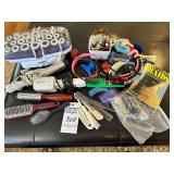 Hair items, Hot Rollers, Flat Iron, Curlier, Clips, & Hair ties
