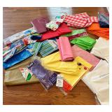 Large Lot of Plastic & Cloth Table Clothes