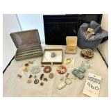 Misc. Pens Brooches, Olympic Hat, Trays