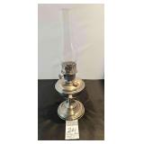 Antique Aladdin Nickel Oil Lamp with Chimney