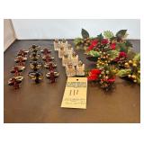 4 sets Mini Cystal Salt & Pepper Shakers, 2 sets of Napkin Rings