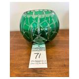 Vintage Emerald Cut to Clear Bohemian Crystal Rose Vase