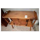 Wood Accent Table With 2 Doors to a Divided Compartment