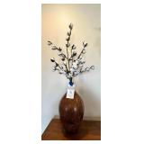 Large 'Turned Wood'  Vase with Cotton