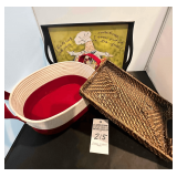 Wooden Tray, Woven Baskets