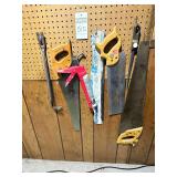 Several Hand Saws, & Crowbar