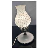 Hobnail Milk Glass Lamp with Bowl Base