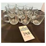 9 pcs Clear Gass Coffee Mugs