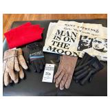 Gloves, Scarf, Man on the Moon Cloth Copy of Newspaper