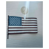 Metal Flag & outdoor Thermometer
