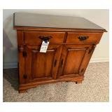 Nice Solid Maple Buffet with Glass Top Cover