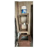 4 - Wooden Planters & 5 Gallon Bucket