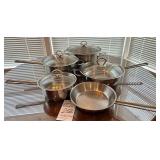 9 pcs - 'Chantal' Stainless Pot Set Made in W. Germany