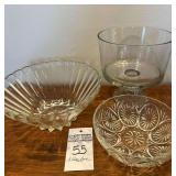 3 Different Glass Bowls