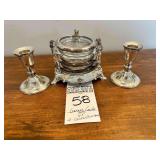 2 Cadle Stick Holders, Coaster Set