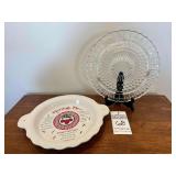 Hallmark Heritage Pie Plate (13'), & Federal Footed Cake Plate (11')