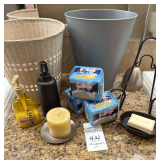Bathroom Décor, Trash Cans, Candles, Soap Trays,