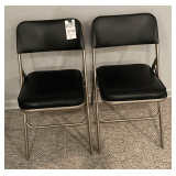 2 Sturdy Black Folding Chairs