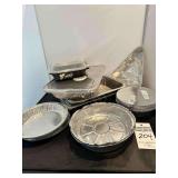 Large Lot of Tin Cooking Containers with Lids