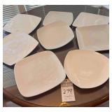 Large Lot of White Square Plates, Platters