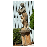 Concrete Garden Statue on a Pedestal (Four Seasons)