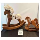2 Wooden Toy  Rocking Horses
