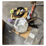 Misc. Lot Jumper Cables in Pouch, Electrical Cable, Auger, Tie Cables & More