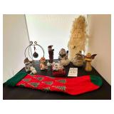 Christmas Lot - Stocking, Angel,  snowmen, Christmas Figurines
