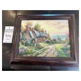 Thomas Kincade Like Canvas  with nice Wood Frame