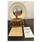 Vintage Rutherford Co Courthouse Bank, and Gold Rim Plate