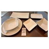 Large Lot of White Plates, Platters, & Relish Tray