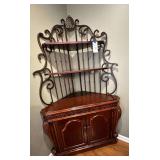 Wrought Iron 3 Tier Corner Bakers Rack Cabinet