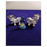 Vintage Cow Salt and Pepper Shakers, Small Bell