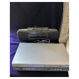 Panasonic VHS/CD Player with Remote and RCA Portable Cassette and Radio