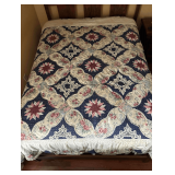 King/Queen Size Quilt with Battenberg Lace Appliqués