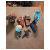 2 Gun Holsters, Fisherman, Cast Iron Toys, and more