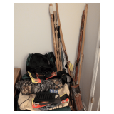 Size Large Waders, Hunting Equipment, 3 Bows, Arrows, Walking Sticks
