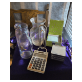 Vases, Calculator, Note Pads, Letter Holder