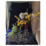 Artificial Flowers and an Arrangement, Blue Wreath,