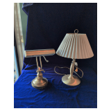 Brass Lamps 19' and Desk Lamp 14' High