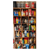 Salvage Lot - Shelf with Automotive Supplies and Cleaners - Buyer Must Take All, Bring Boxes