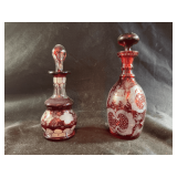 Antique Bohemian cruets