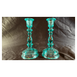 Vintage glass candle sticks