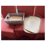 Woven baskets and trays