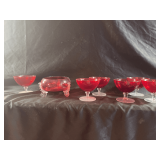 Vintage cranberry dishes