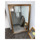 Antique beveled mirror with frame