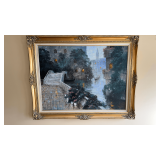 Framed canvas oil painting